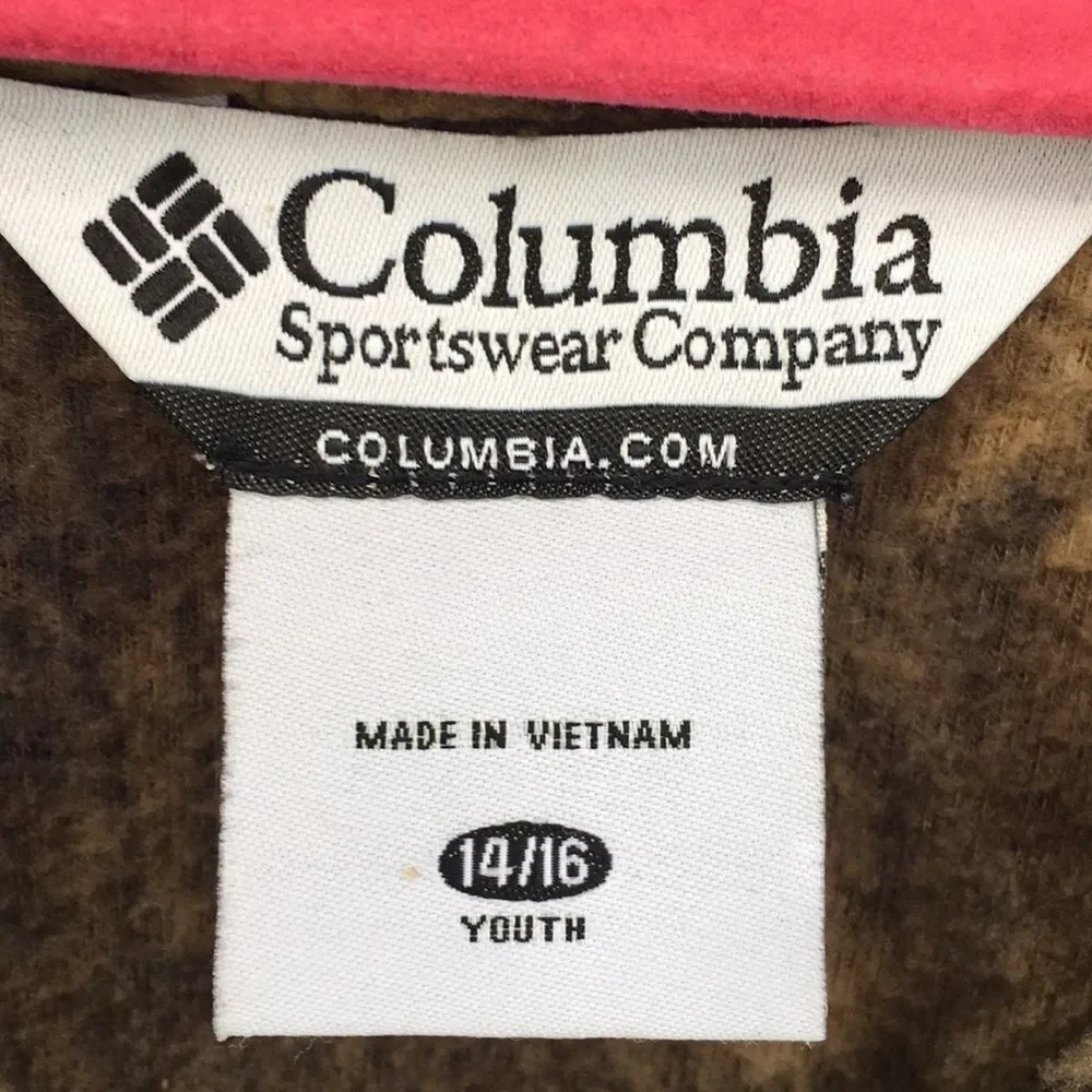 Columbia Camo Zip Up Sz 14/16 Youth Jacket